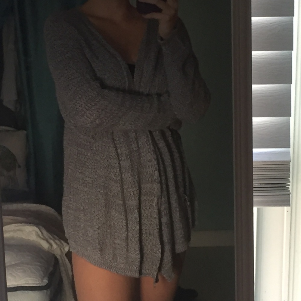 Grey knit cardigan
